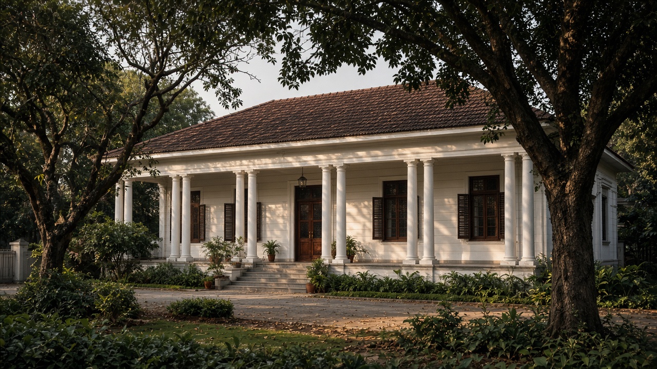 Heritage-style Race Course or RS Puram bungalow facade in Coimbatore